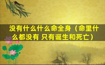 没有什么什么命全身（命里什么都没有 只有诞生和死亡）